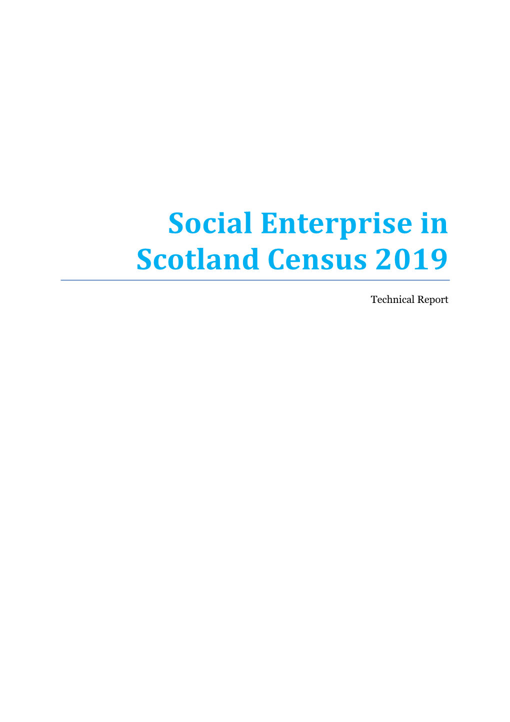 Social Enterprise in Scotland Census 2019