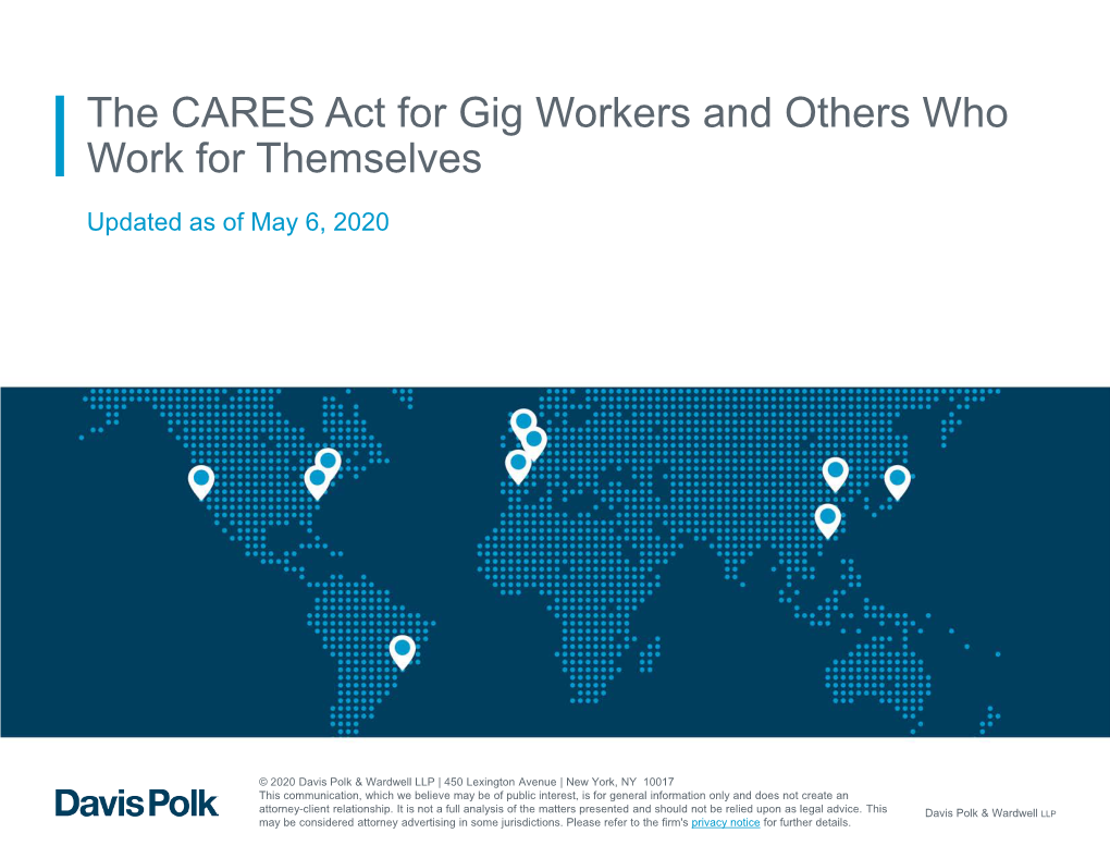 The CARES Act for Gig Workers and Others Who Work for Themselves