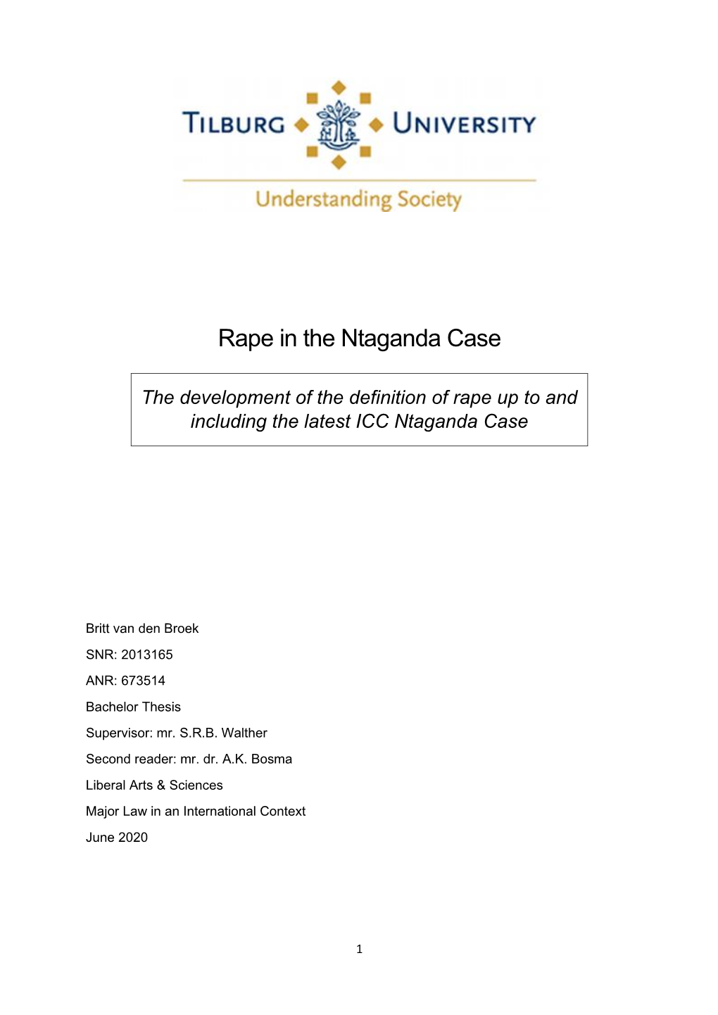 Rape in the Ntaganda Case