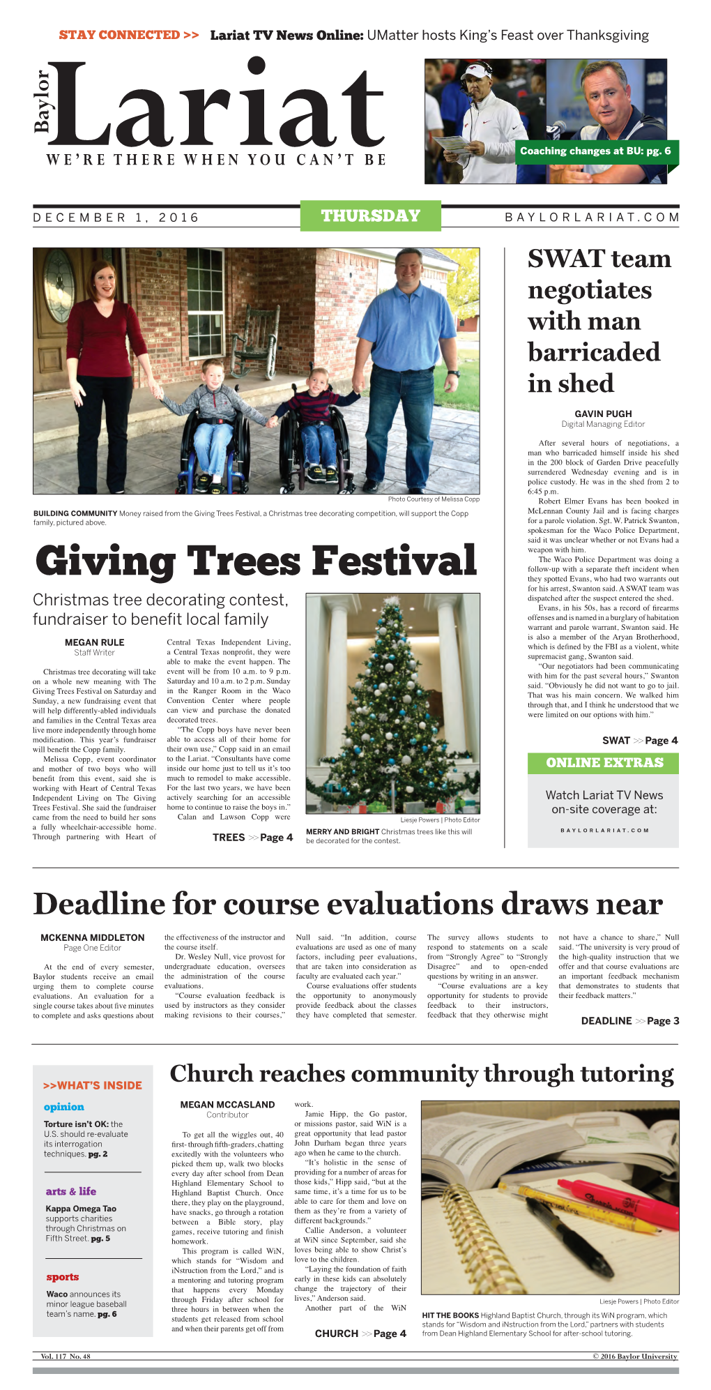 Giving Trees Festival, a Christmas Tree Decorating Competition, Will Support the Copp Mclennan County Jail and Is Facing Charges Family, Pictured Above