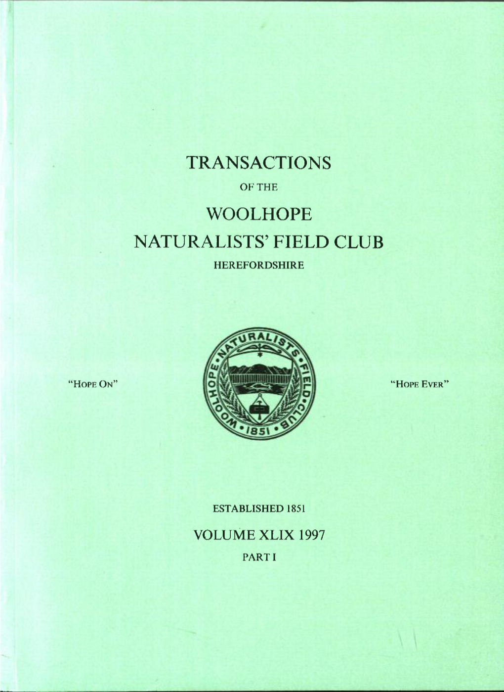 Transactions Woolhope Naturalists' Field Club