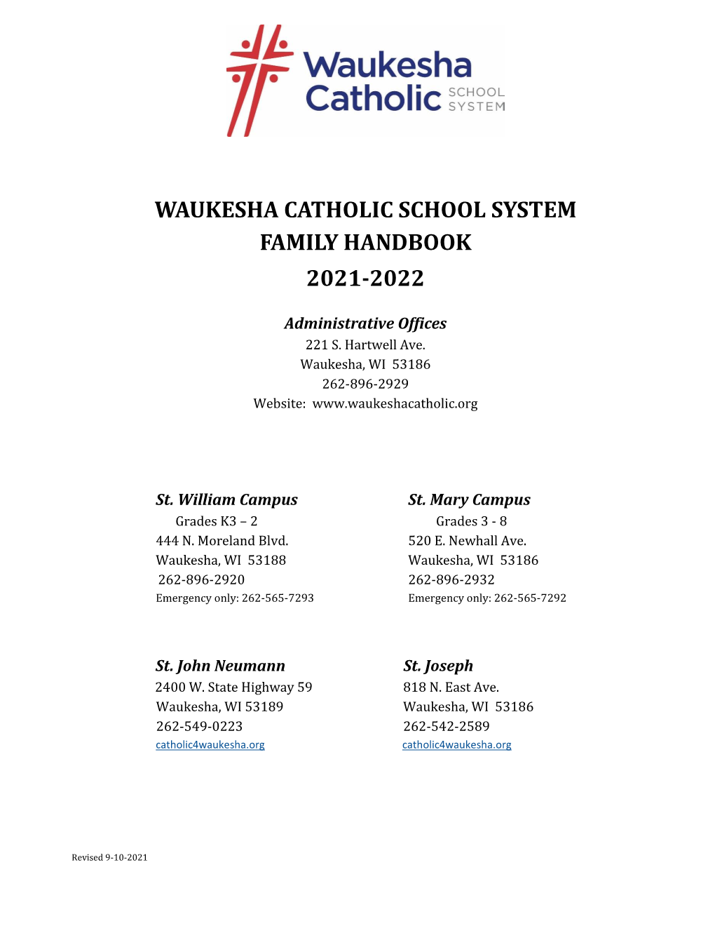 Waukesha Catholic Family Handbook 2021