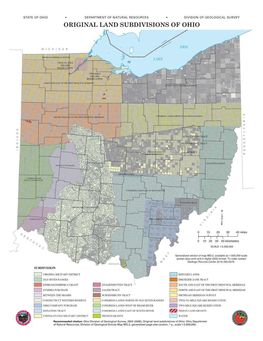 Original Land Subdivisions of Ohio