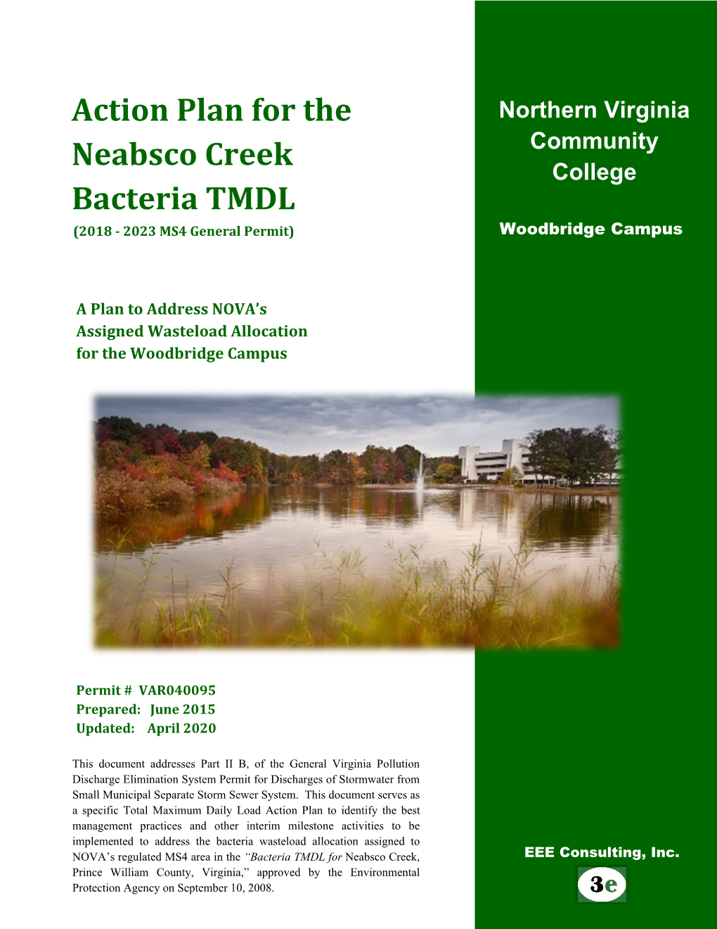 Action Plan for the Neabsco Creek Bacteria TMDL