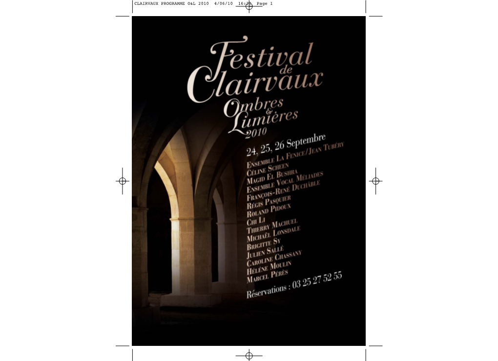 Clairvaux Programme O&L 2010