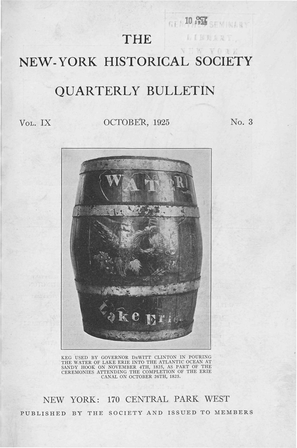 The New-York Historical Society Quarterly Bulletin