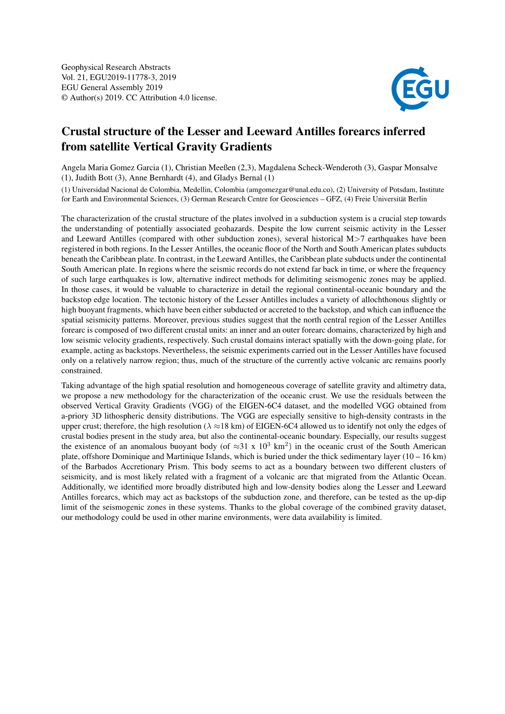 Crustal Structure of the Lesser and Leeward Antilles Forearcs Inferred from Satellite Vertical Gravity Gradients