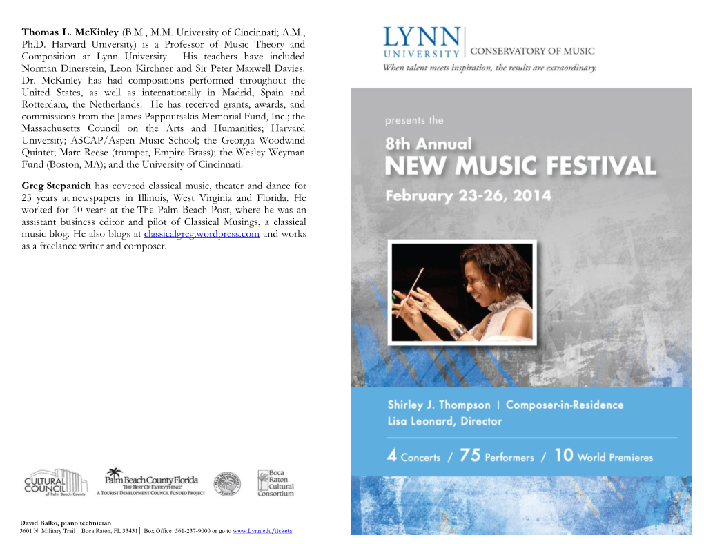 2013-2014 New Music Festival