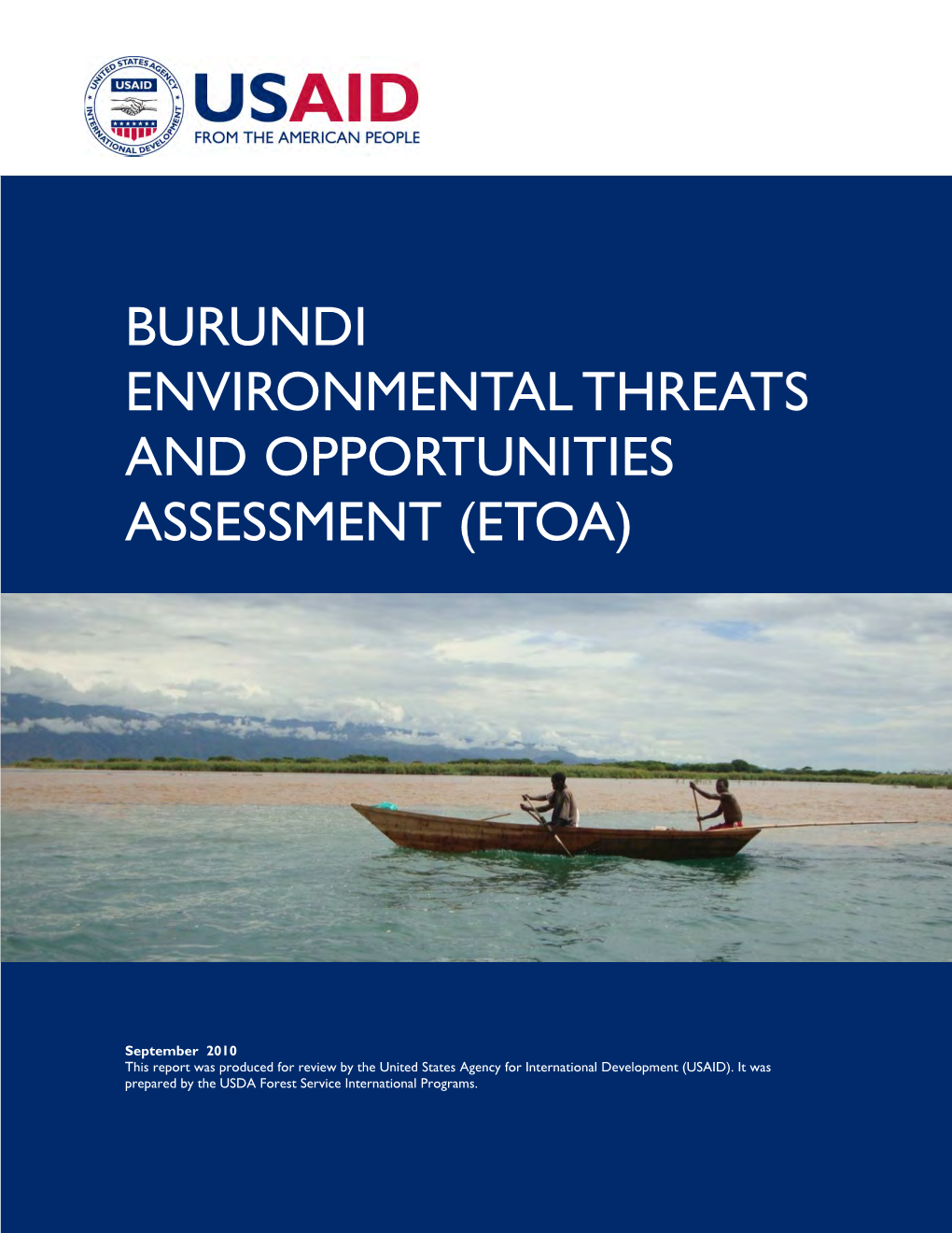 Burundi Environmental Threats and Opportunities Assessment (Etoa)