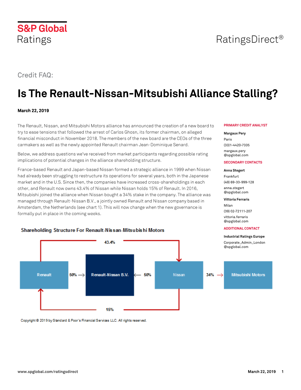 Is the Renault-Nissan-Mitsubishi Alliance Stalling?