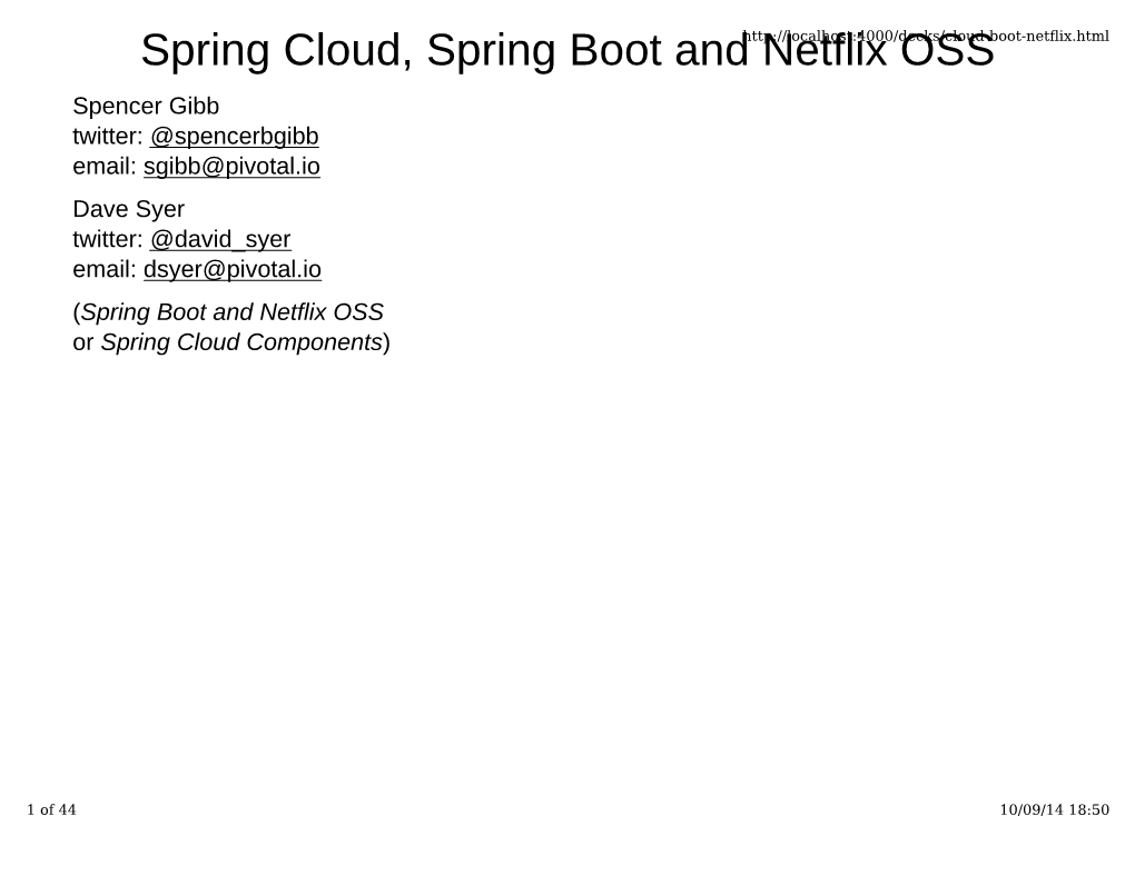 Spring Cloud, Spring Boot and Netflix