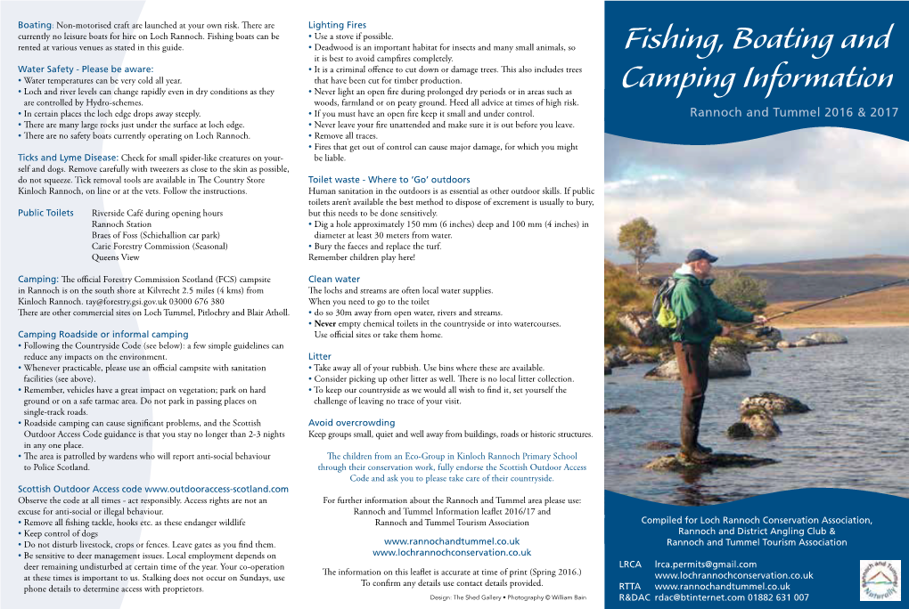 Fishing, Boating and Camping Information