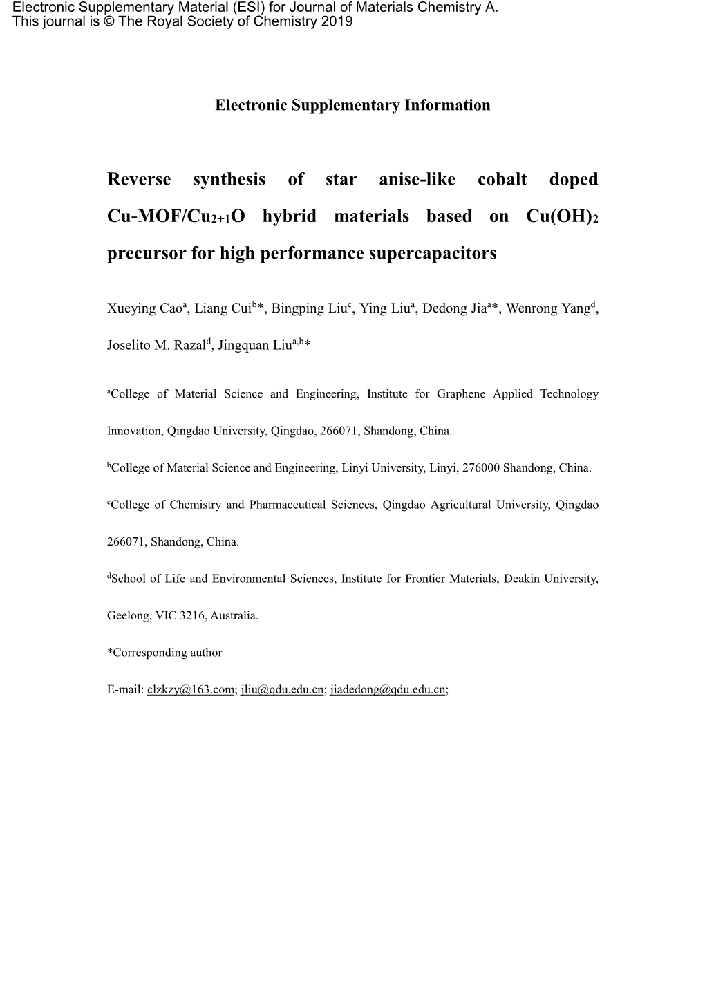 Reverse Synthesis of Star Anise-Like Cobalt Doped