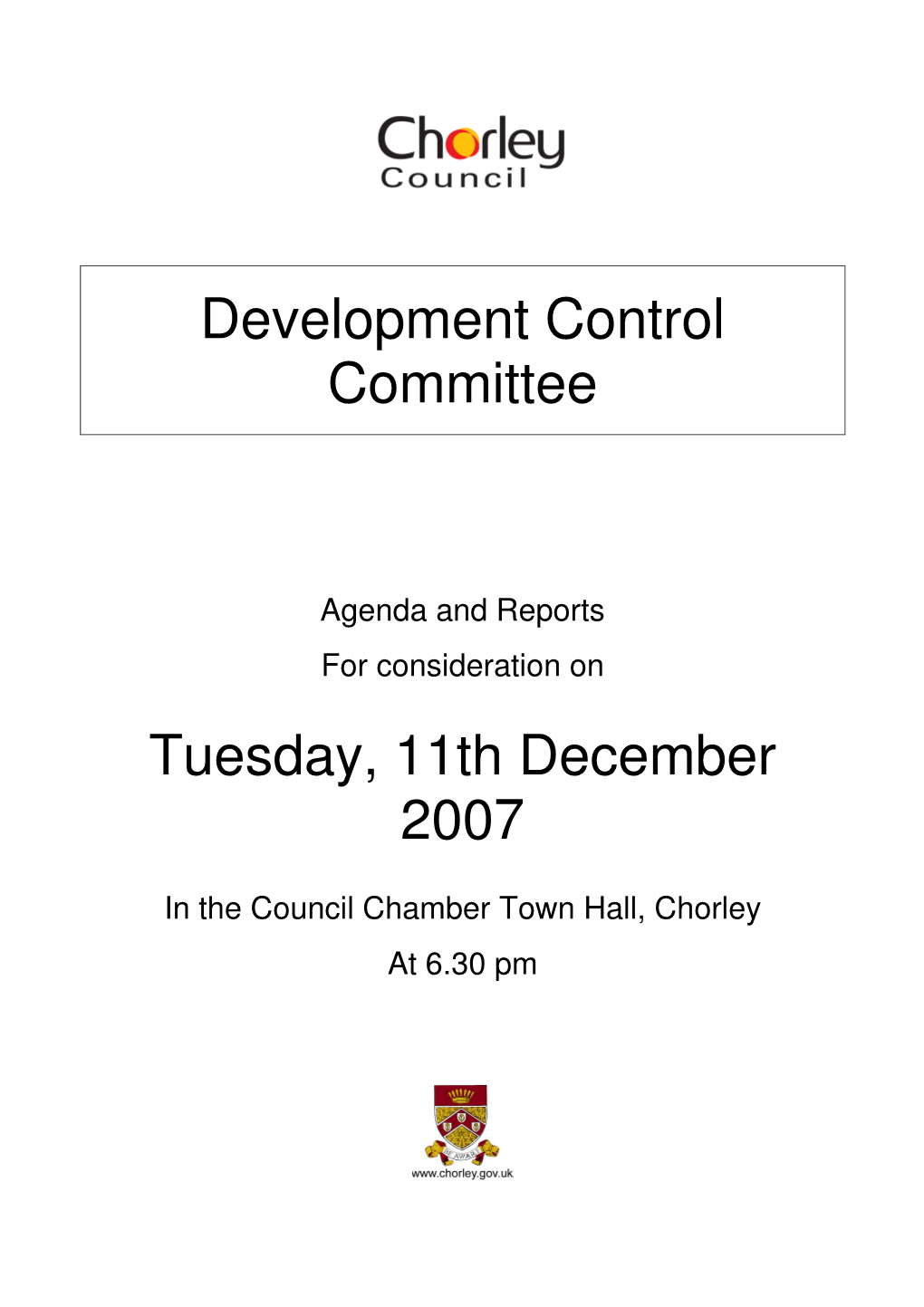 Development Control Committee Tuesday, 11Th December 2007