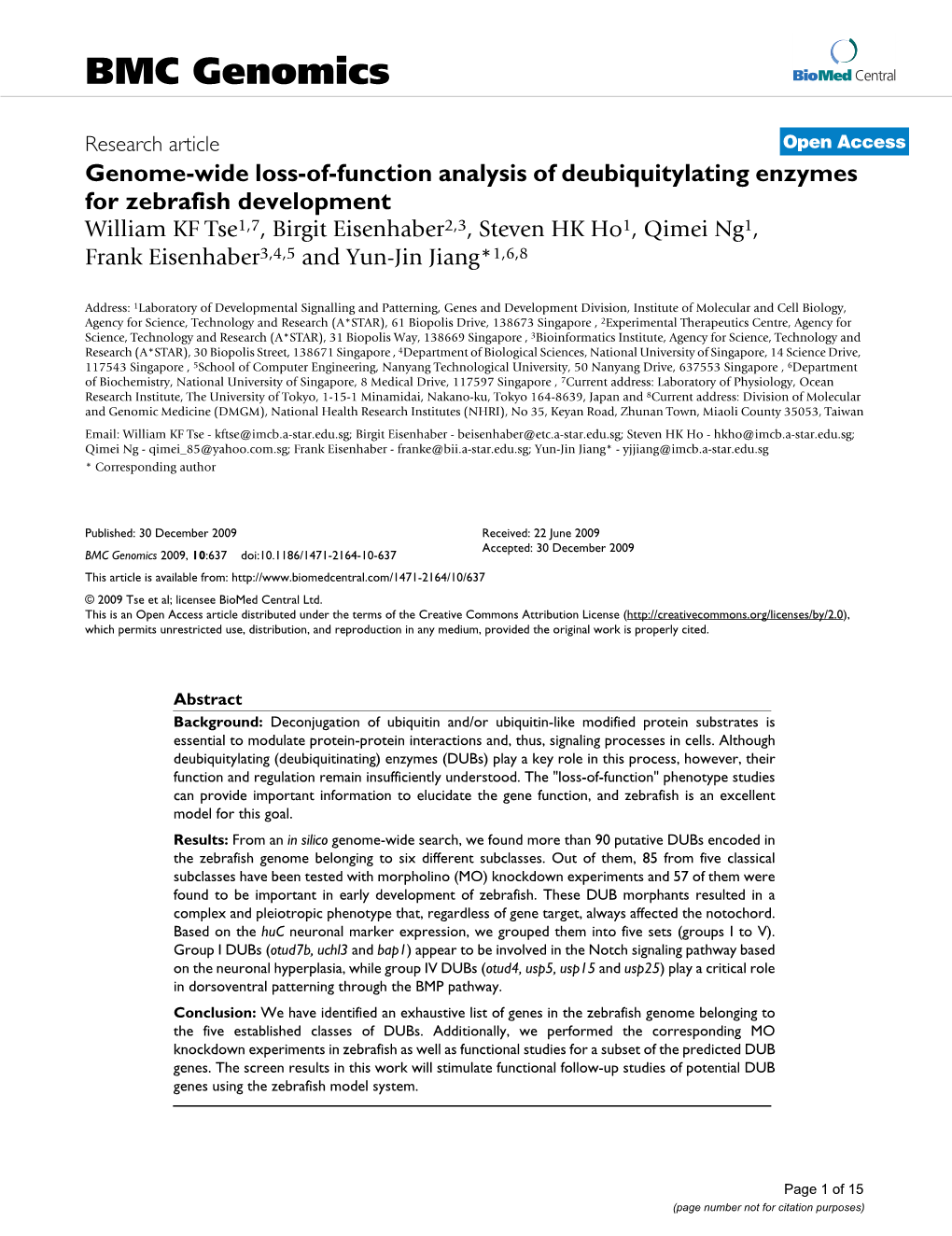 Genome-Wide Loss-Of-Function Analysis of Deubiquitylating