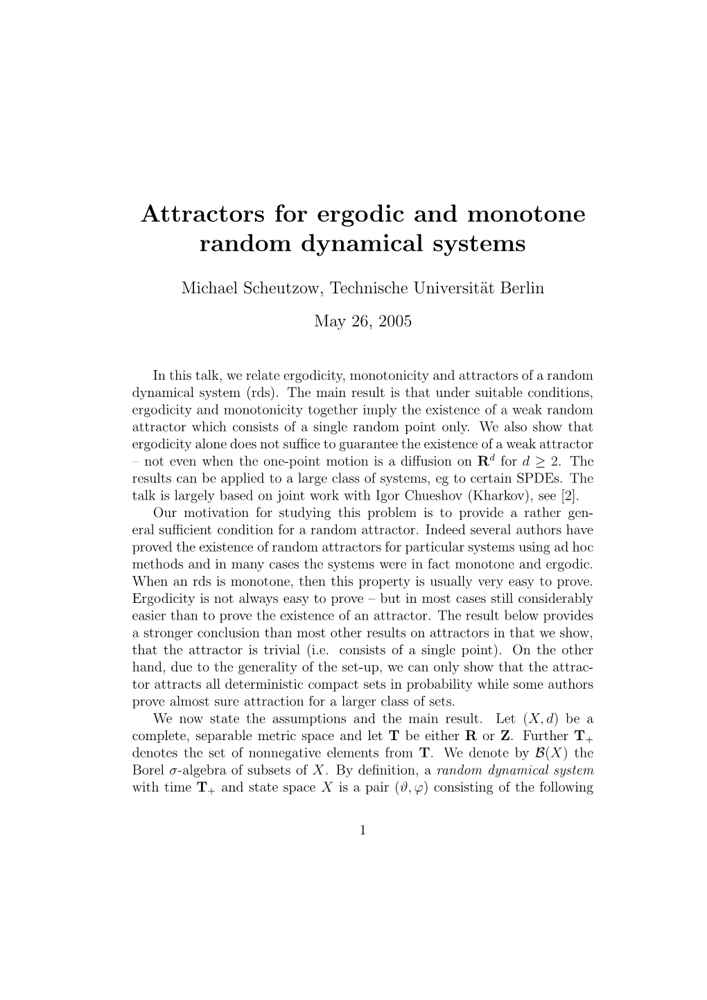 Attractors for Ergodic and Monotone Random Dynamical Systems