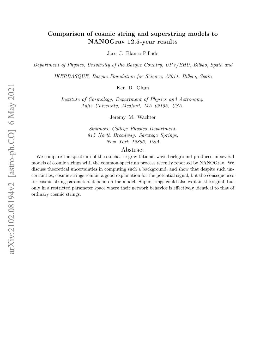 Arxiv:2102.08194V2 [Astro-Ph.CO] 6 May 2021 I