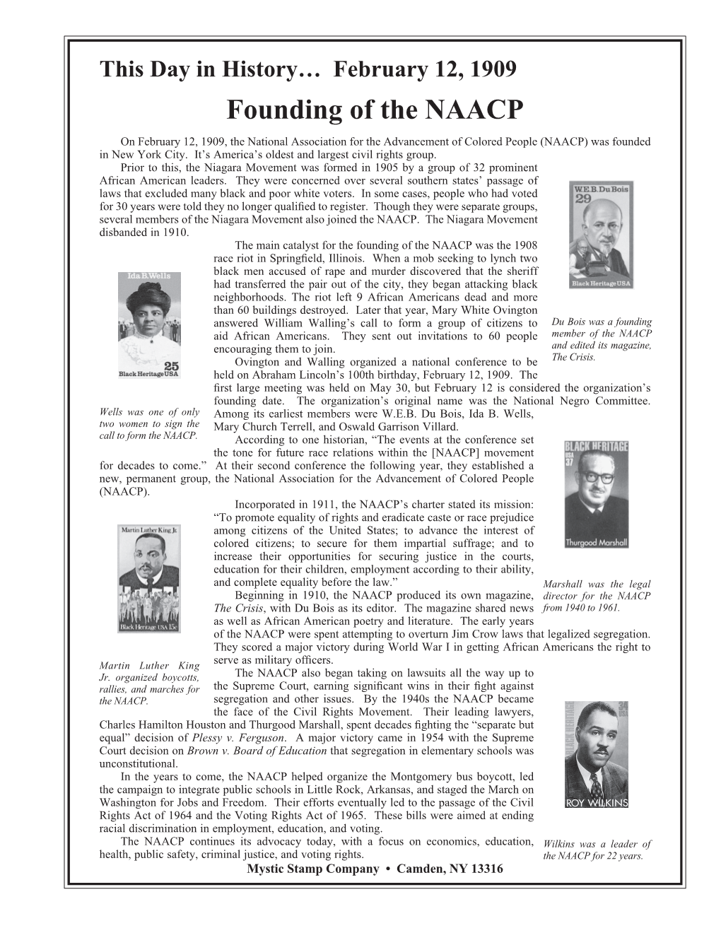 02-12-1909 NAACP.Indd