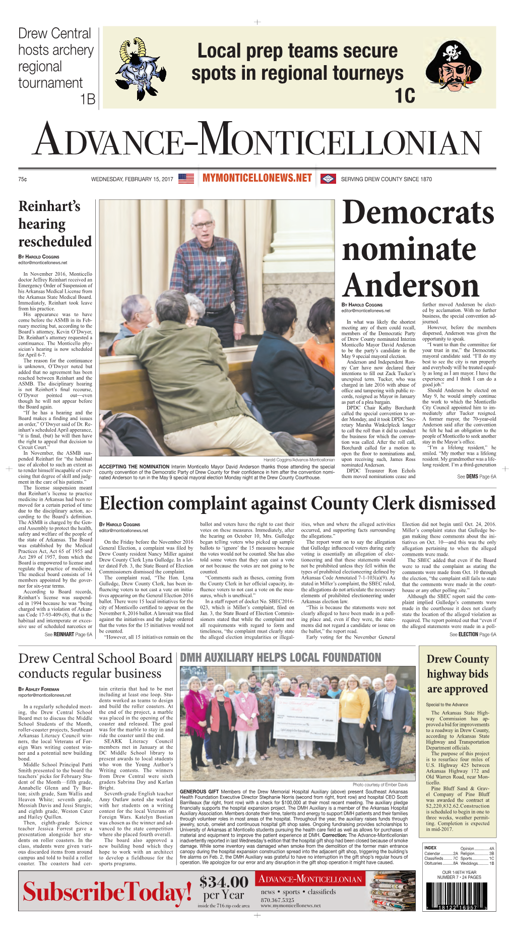 Democrats Nominate Anderson