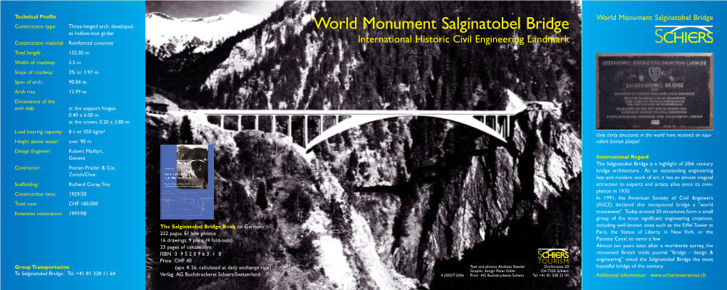 World Monument Salginatobel Bridge