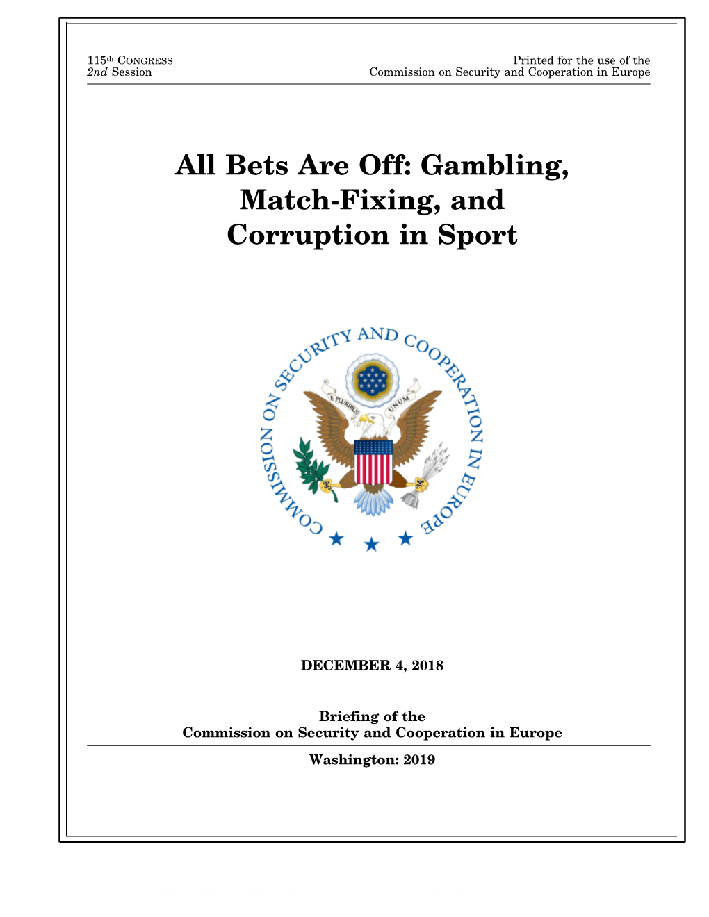 All Bets Are Off: Gambling, Match-Fixing, and Corruption in Sport