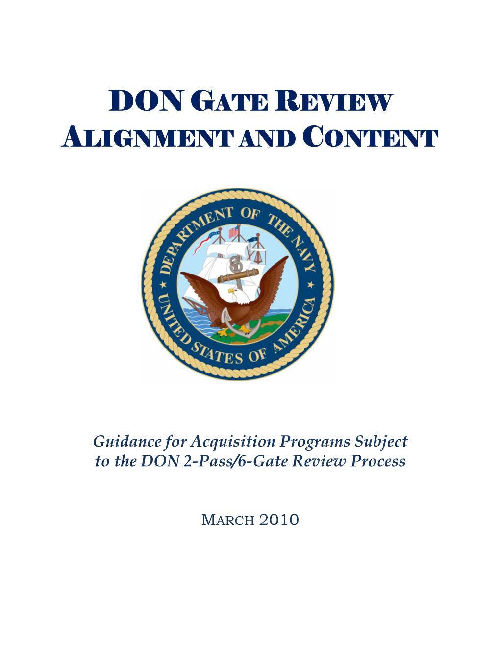 Don Gate Review Alignment and Content