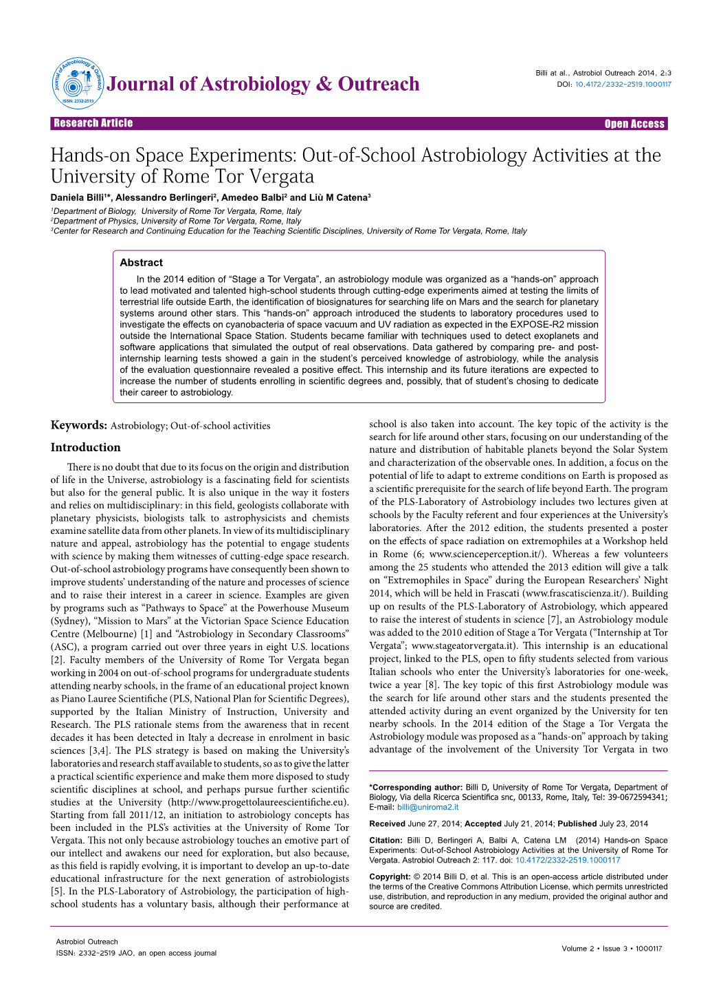 Hands-On Space Experiments: Out-Of-School Astrobiology