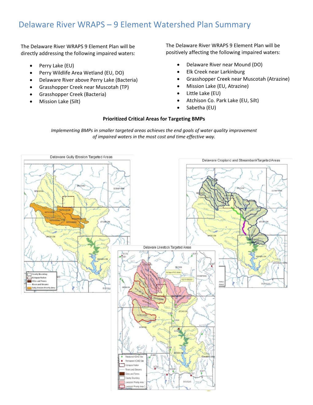 Delaware River WRAPS – 9 Element Watershed Plan Summary