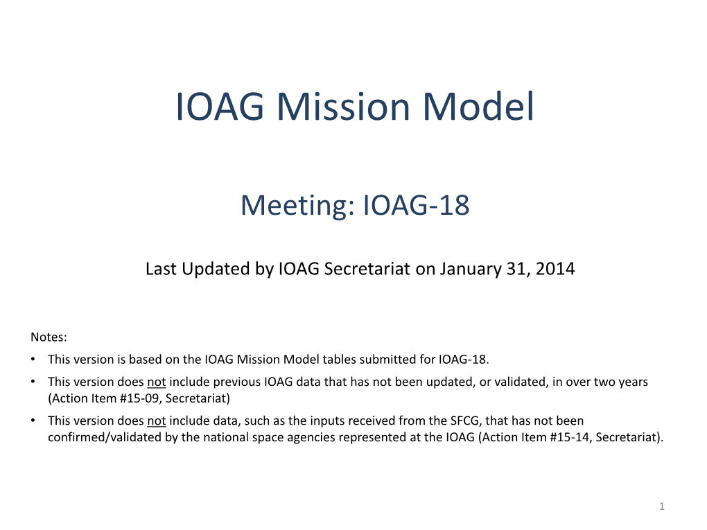 IOAG Mission Model