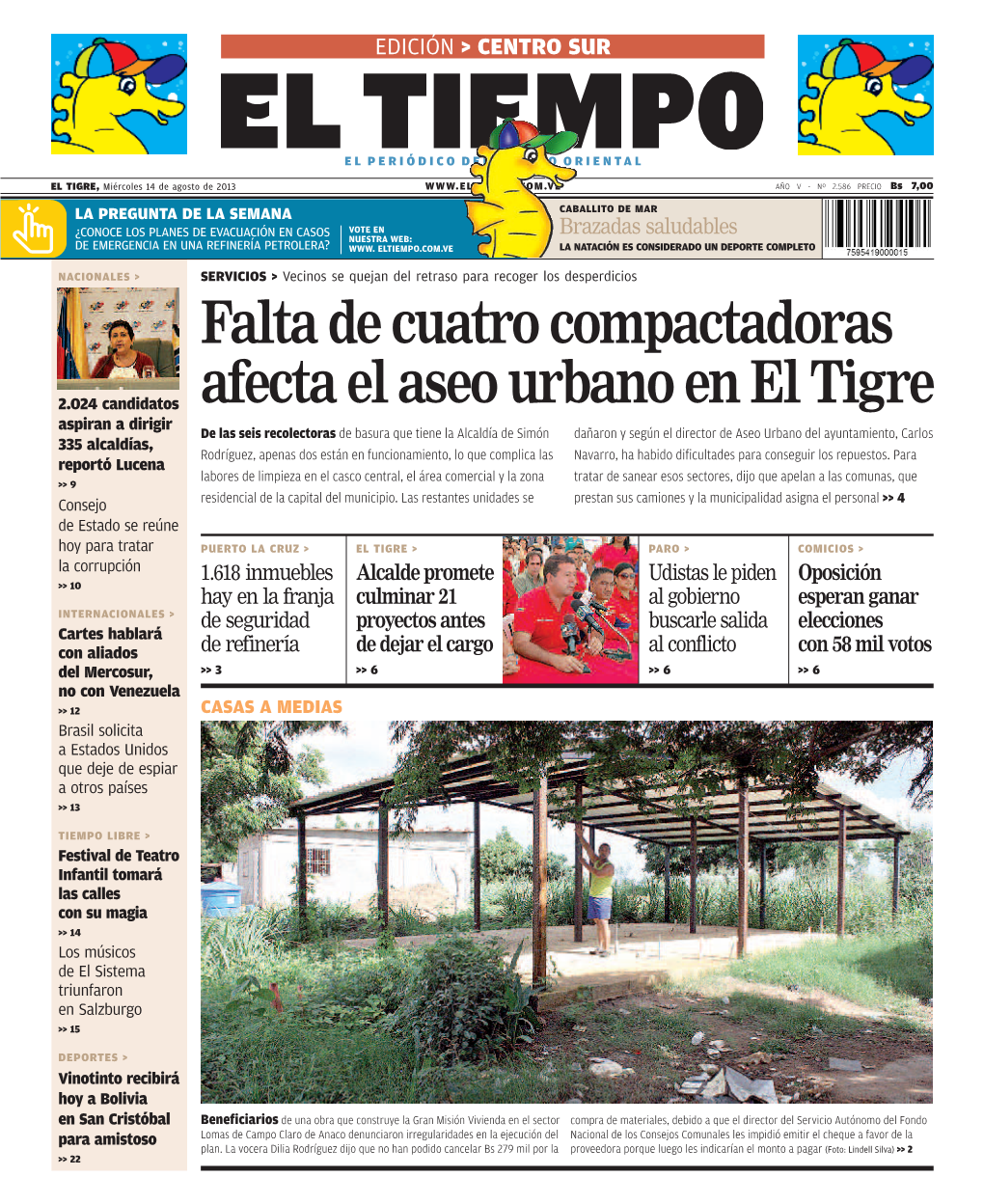 Falta De Cuatro Compactadoras Afecta El Aseo Urbano En El Tigre