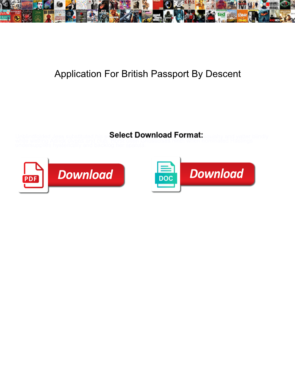 Application for British Passport by Descent