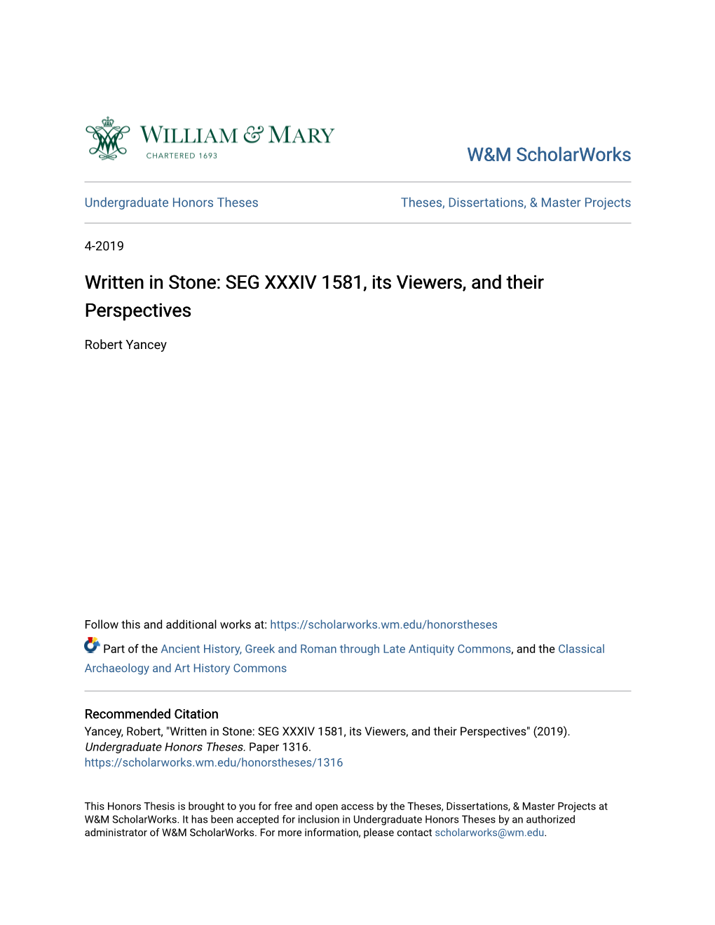 SEG XXXIV 1581, Its Viewers, and Their Perspectives