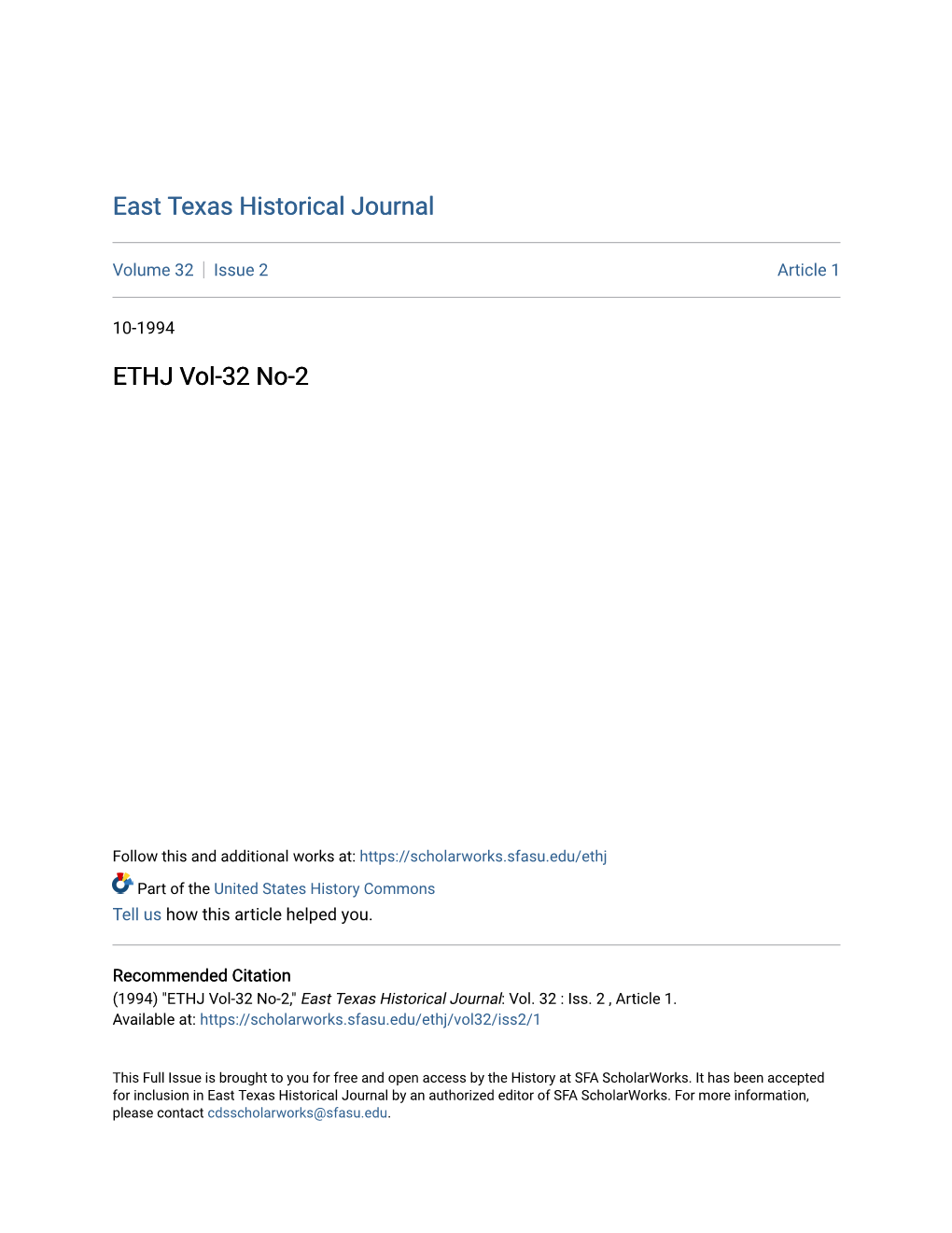 East Texas Historical Journal