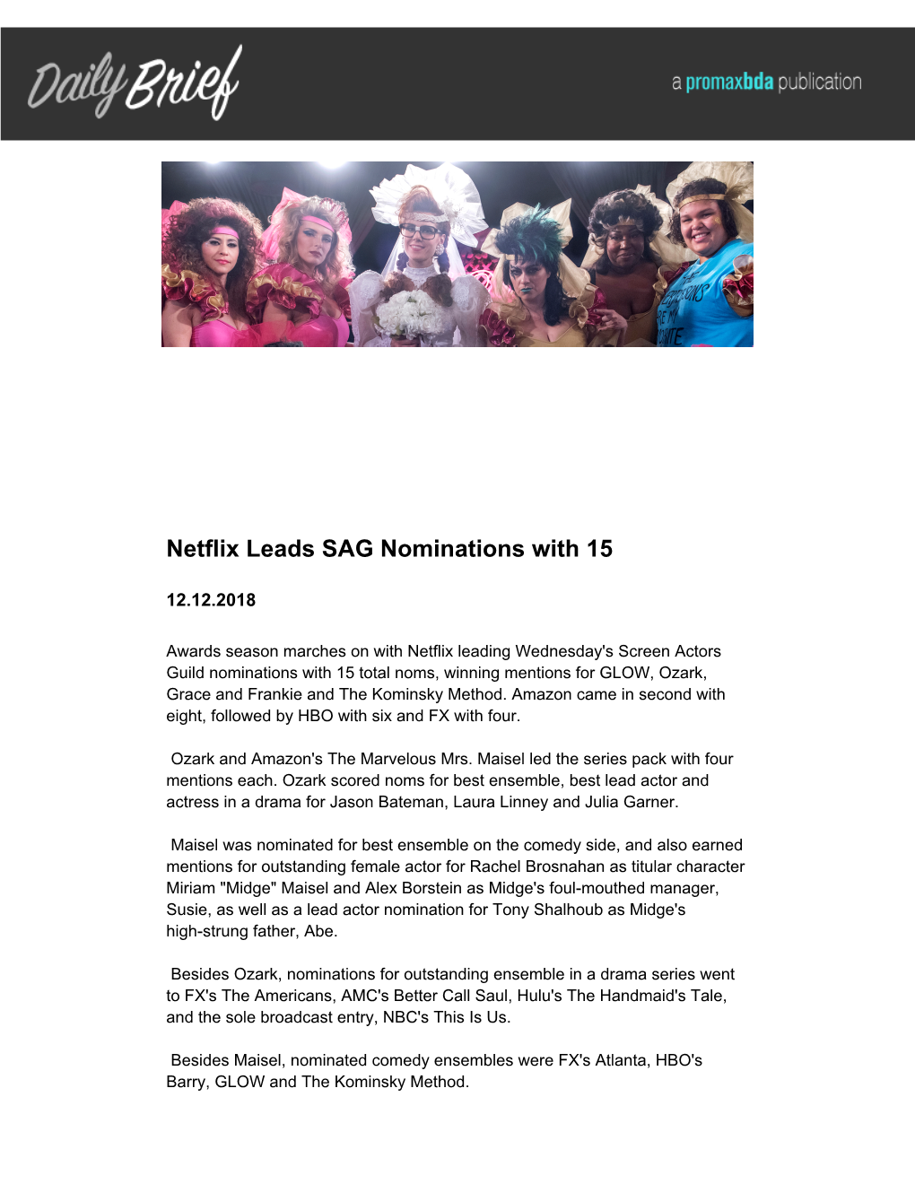 Netflix Leads SAG Nominations with 15