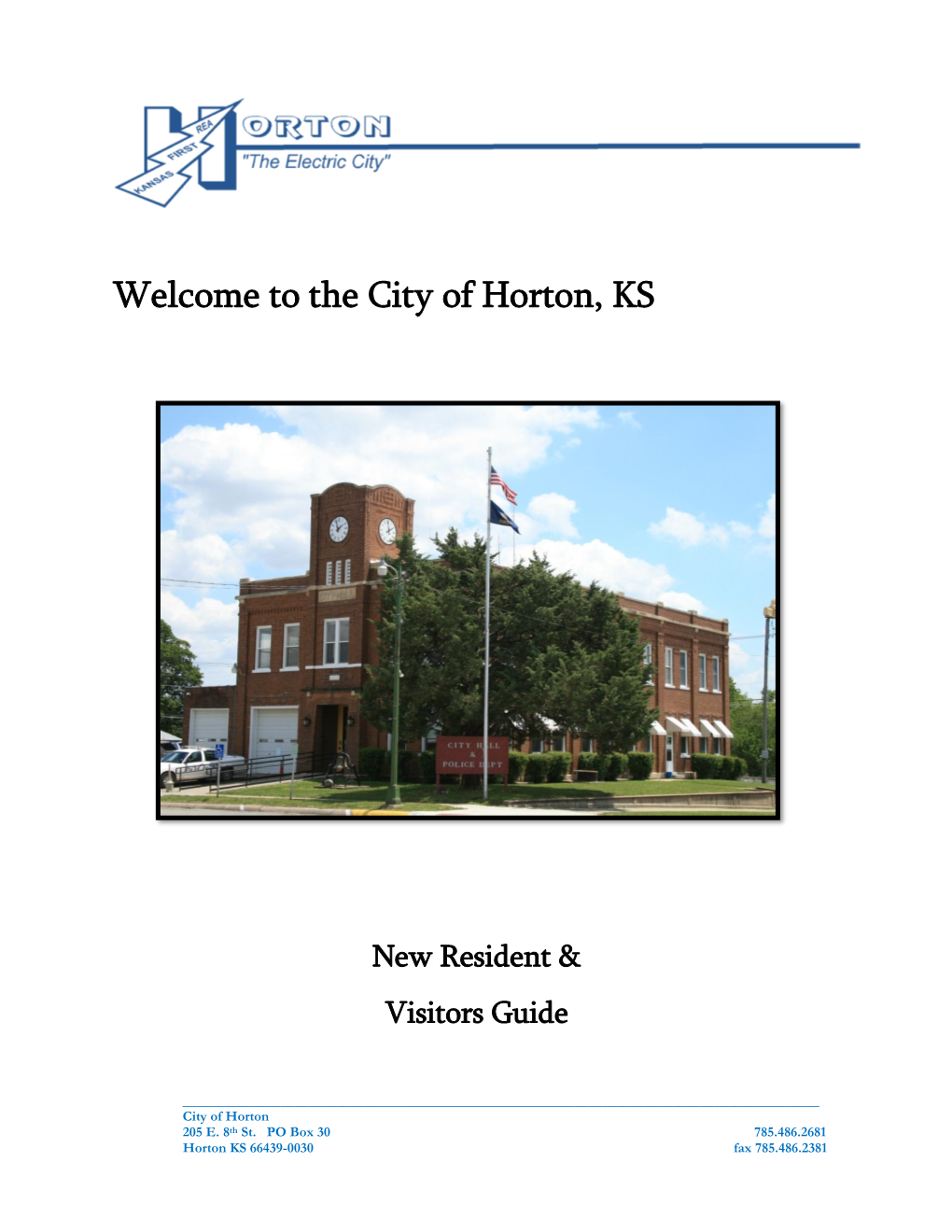 Welcome to the City of Horton, KS