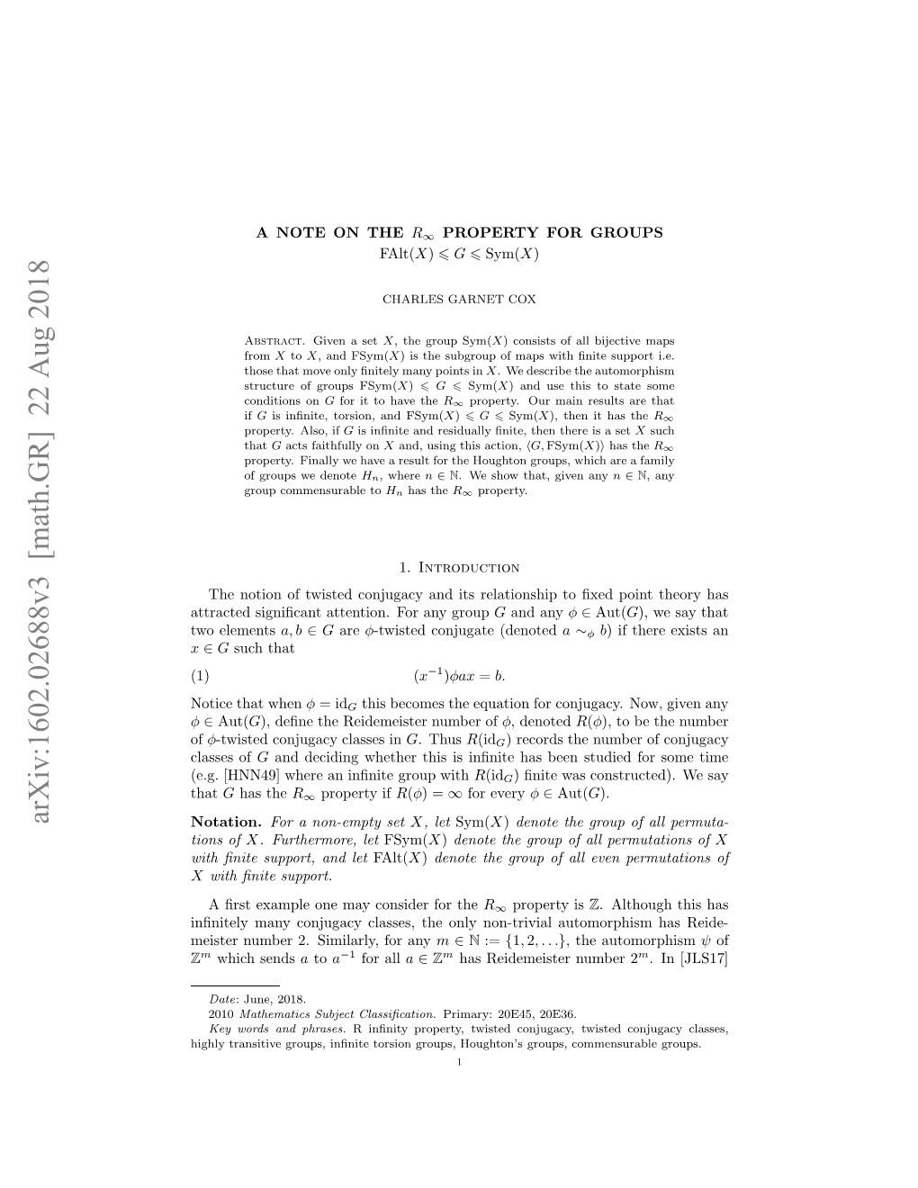 A Note on the $ R \Infty $ Property for Groups $\Mathrm {Falt}(X)\Leqslant