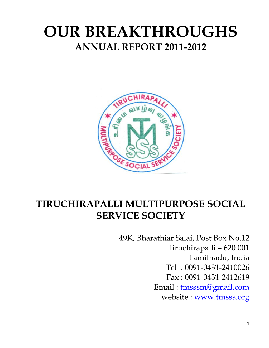Our Breakthroughs Annual Report 2011-2012