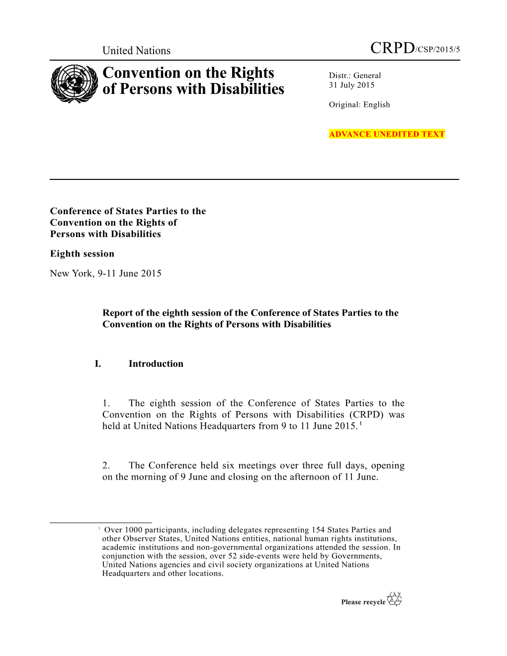 Conference of States Parties to the Convention on the Rights of Persons with Disabilities