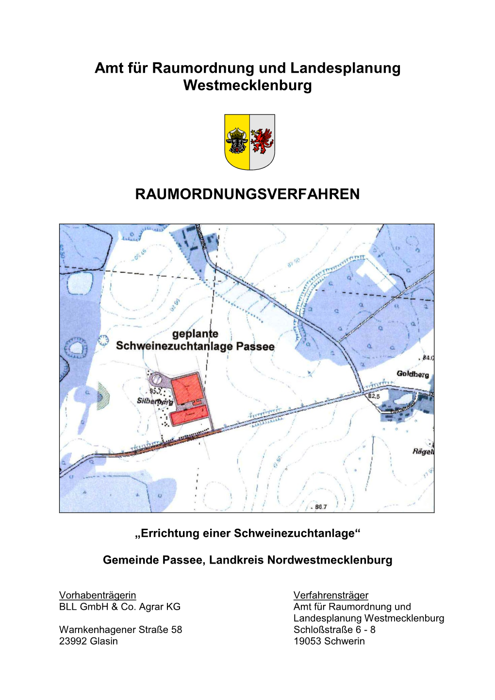 Amt Für Raumordnung Und Landesplanung Westmecklenburg RAUMORDNUNGSVERFAHREN