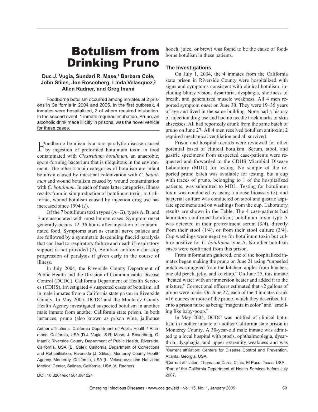 Botulism from Drinking Pruno