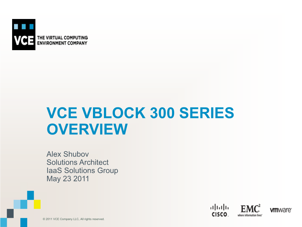 Vce Vblock 300 Series Overview