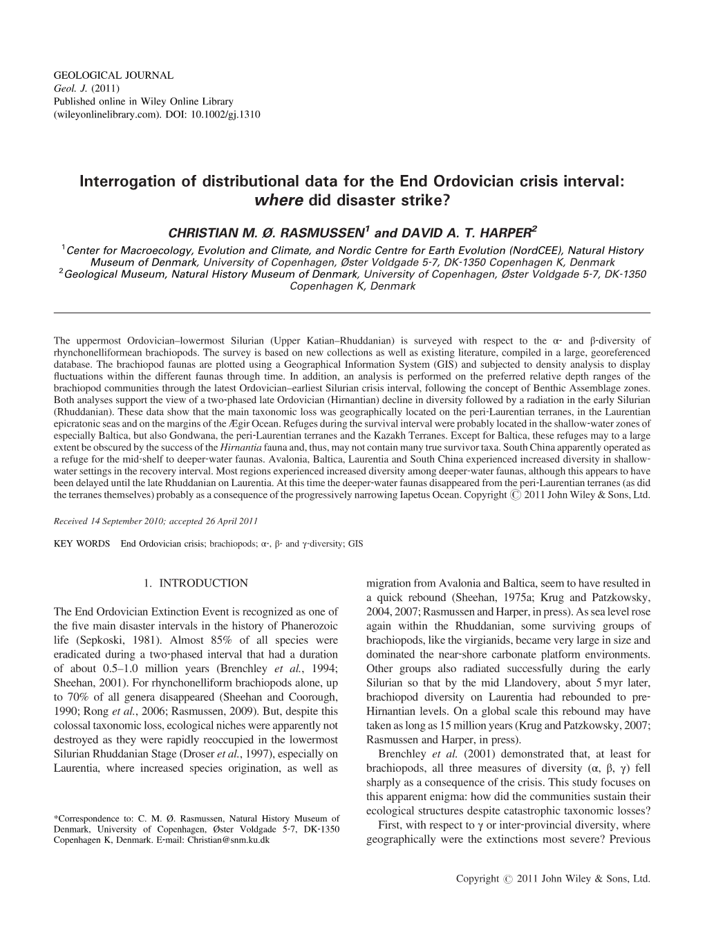 Interrogation of Distributional Data for the End Ordovician Crisis Interval: Where Did Disaster Strike?