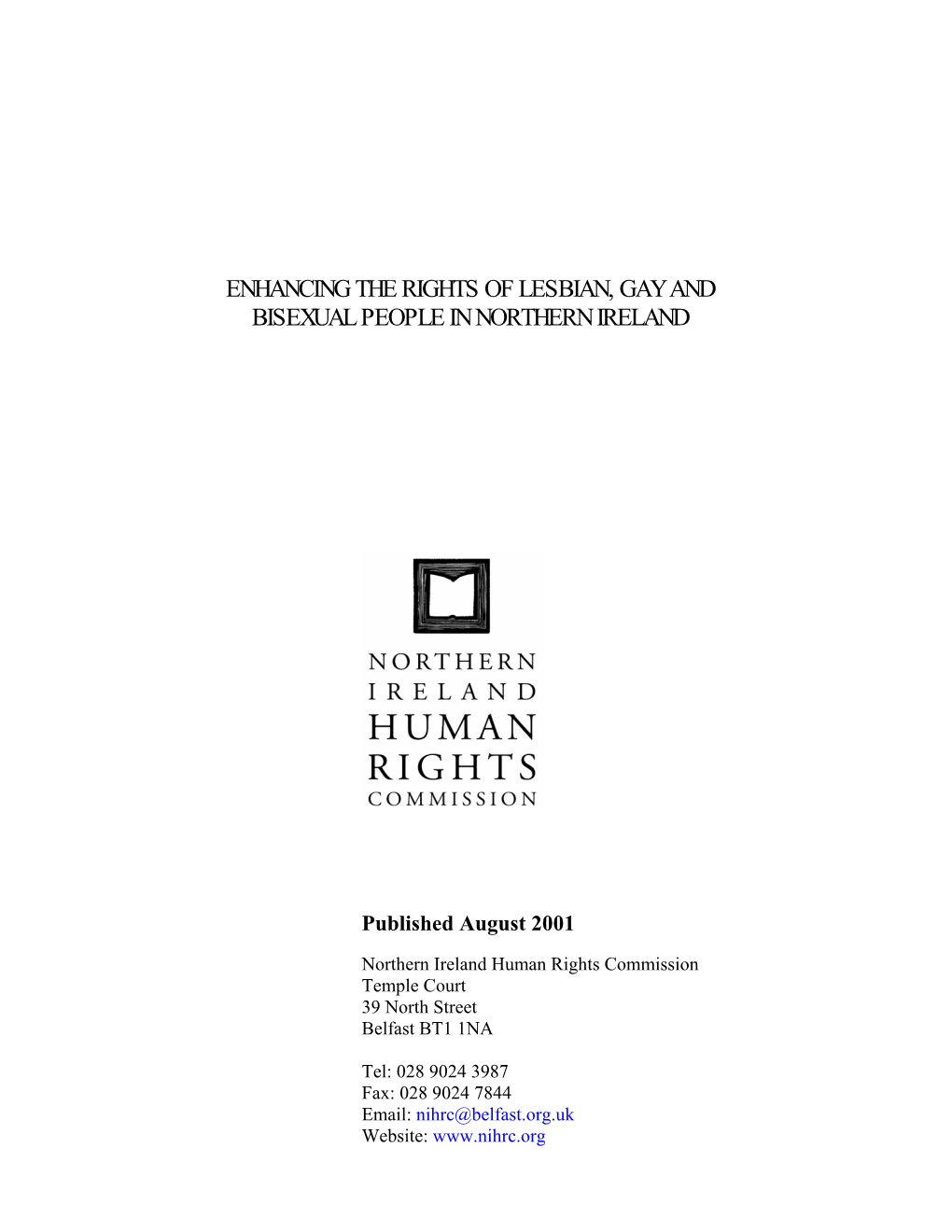 Enhancing the Rights of Lesbian, Gay and Bisexual People in Northern Ireland