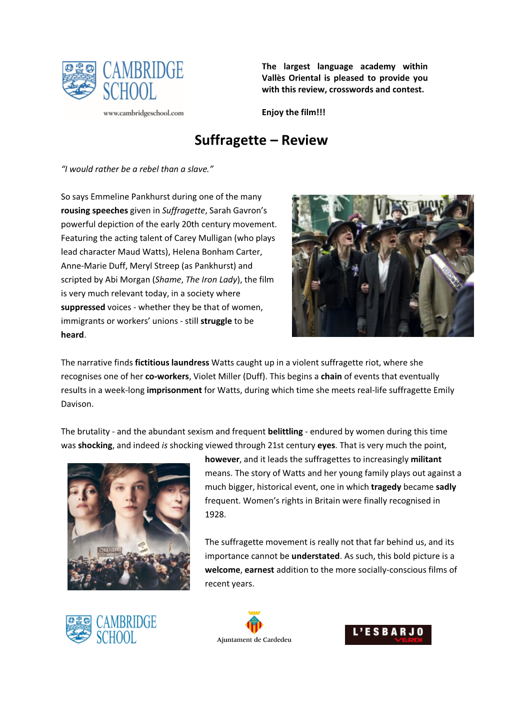 Suffragette – Review