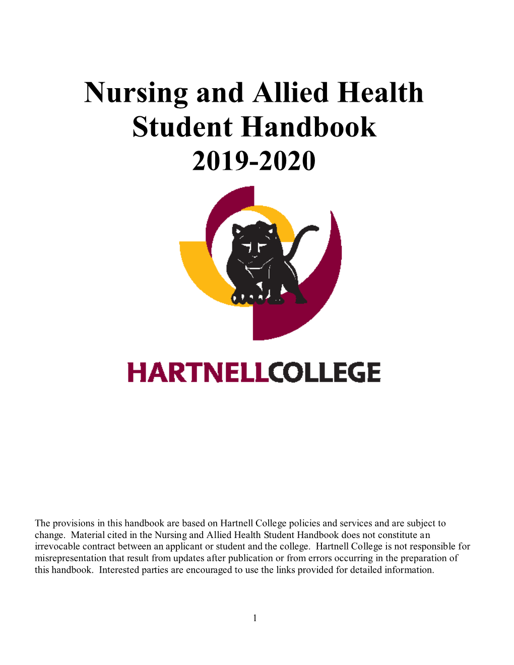 Nursing and Allied Health Student Handbook