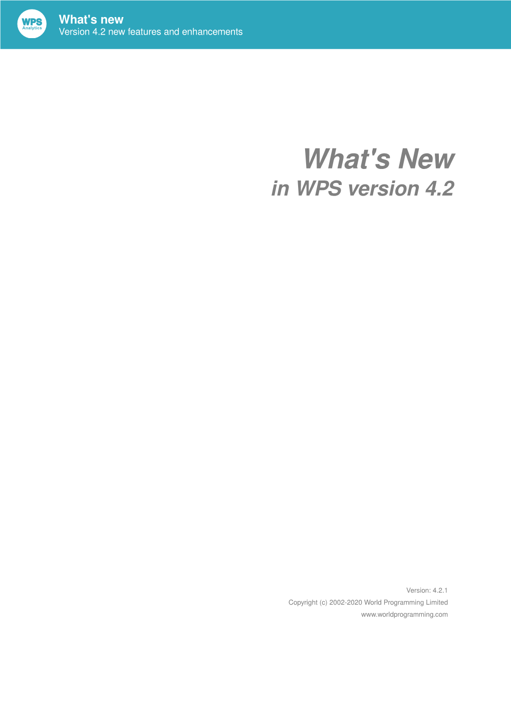 What's New in WPS Version 4.2