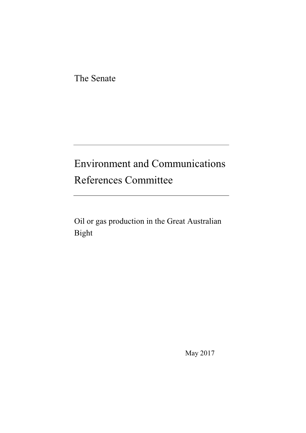 Environment and Communications References Committee