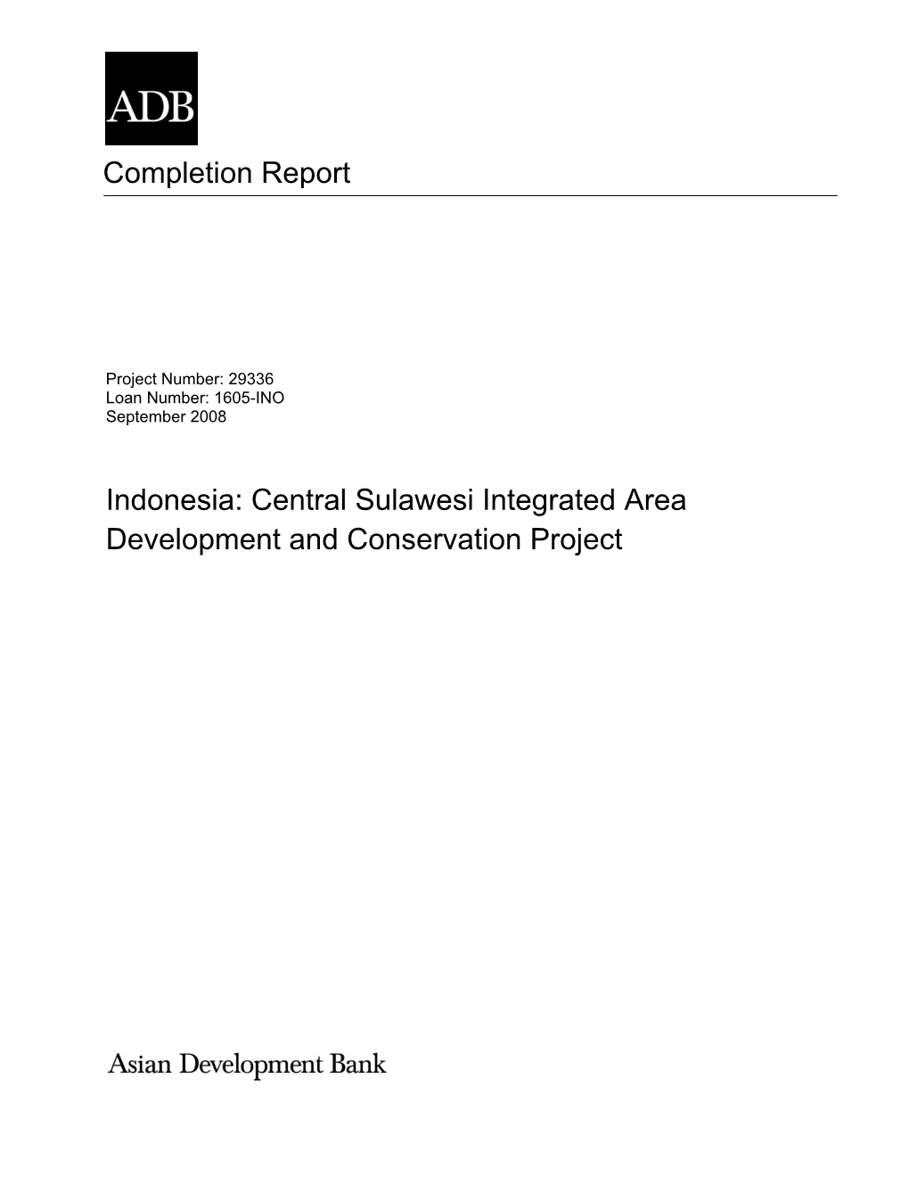 Central Sulawesi Integrated Area Development and Conservation Project