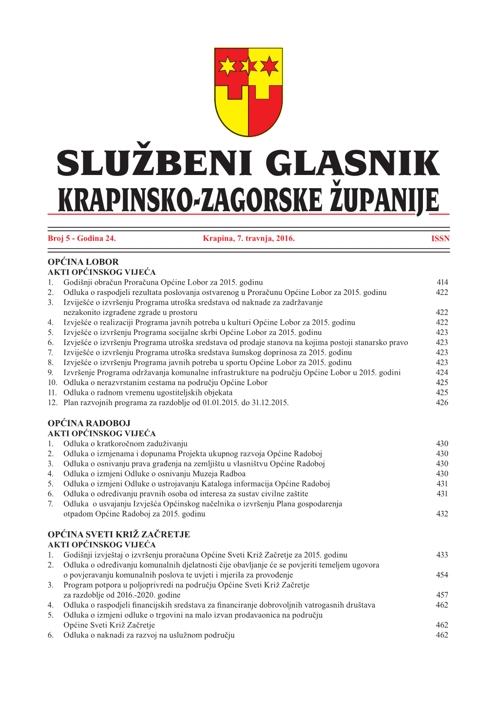 Općina Lobor Općina Radoboj Općina Sveti Križ Začretje