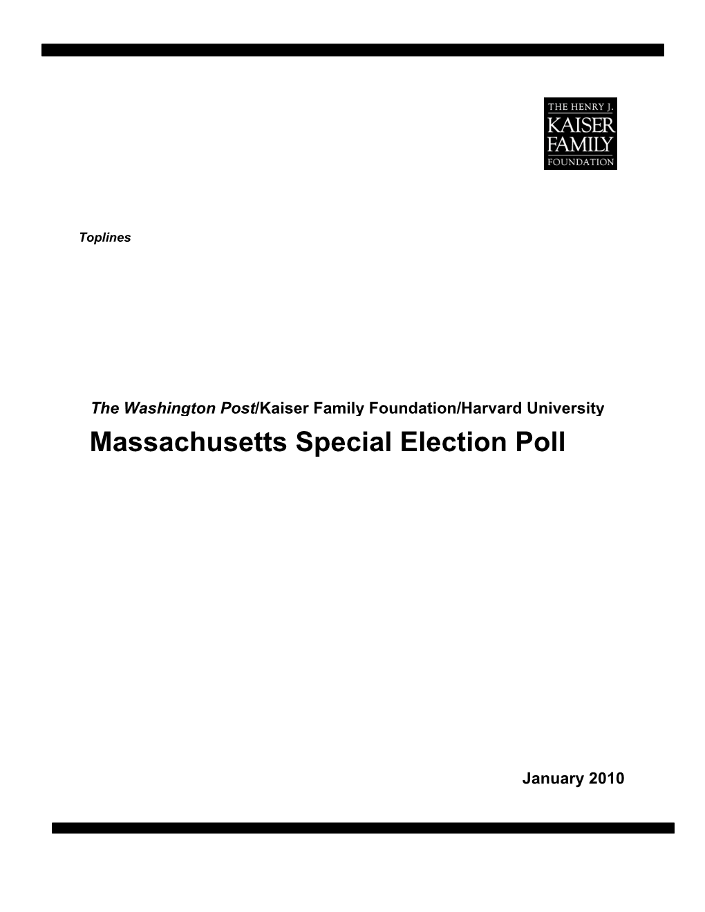 Massachusetts Special Election Poll